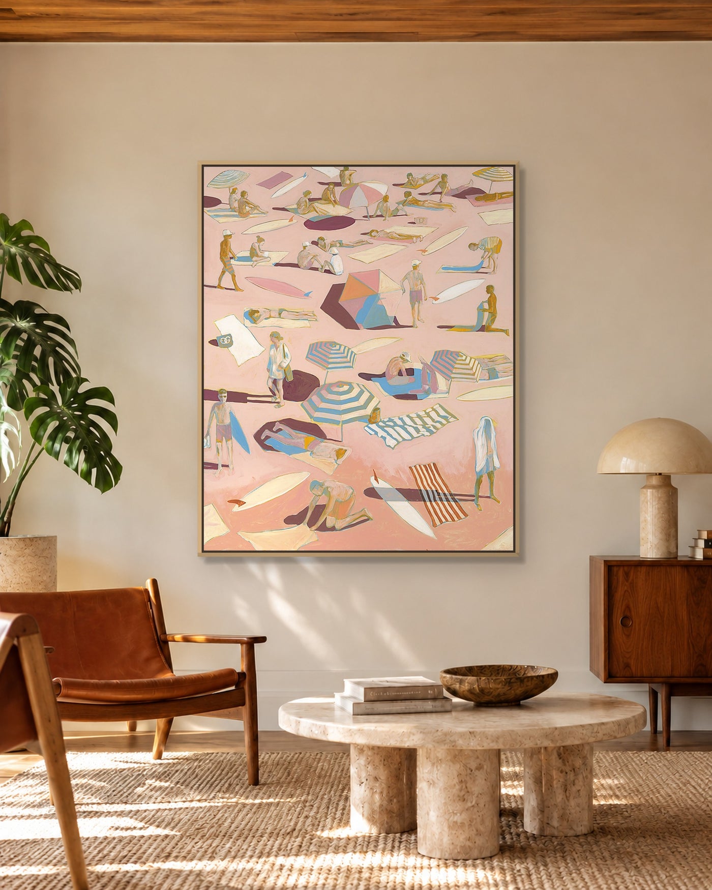 Pink Zinc shown framed in a room