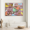 Purple Haze is an original artwork painted by Mitchell English.   With Purple Haze, Mitch gives us a dynamic, graphic beach scene. His choice of vibrant colours in organic organic shapes provide an almost pop element to the work.