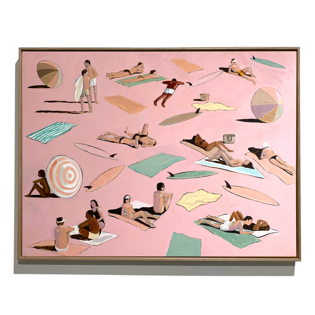 Pink Main Beach, Late Afternoon is an original artwork painted in Mitchell English's 'Heatwave' series of works. 